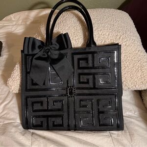 Brighton My Flat In London Black Tote Canvas &Leather Brand New! Rare find!